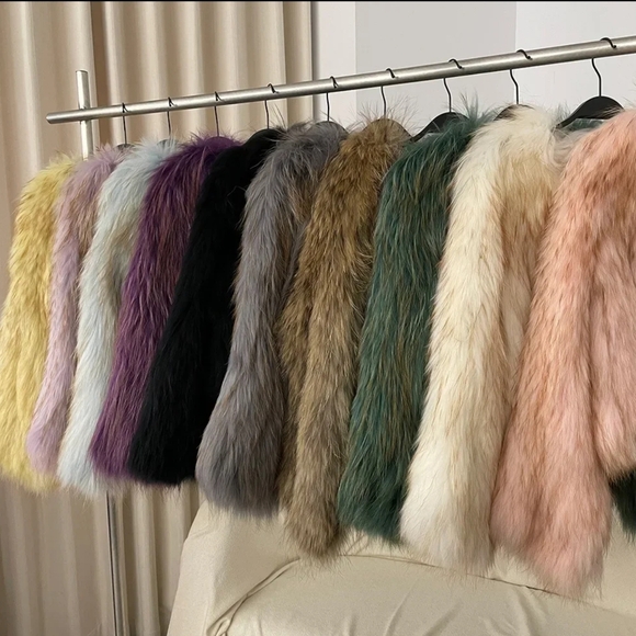 Natural Raccoon Fur Jacket New Thickened Warm V-neck Double-sided Woven … - Picture 11 of 15